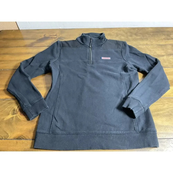 Vineyard Vines Womens Extra Small Quarter Zip Shep Pink Navy Pullover Sweater - Picture 1 of 10